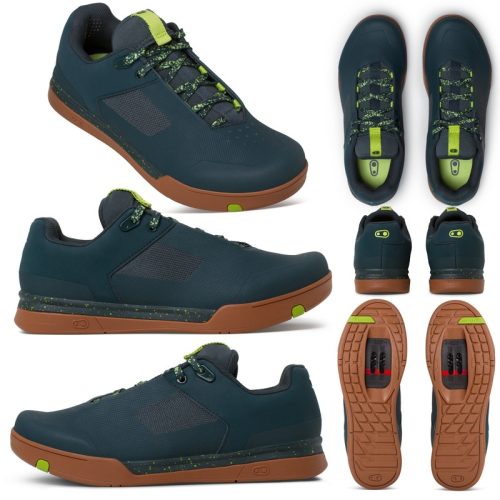 Crank Brothers Mallet Lace Limited Edition Splatter Clipless Shoes – US 12.0 – Petrol – Lime – Gum