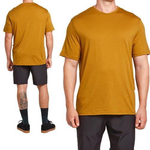 Norman MTB Men’s Marino-Edge Short Sleeve Tech Tee – L – Mustard