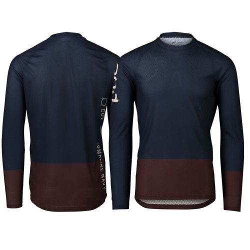 POC MTB Pure Long Sleeve Jersey – L – Turmaline Navy – Axinite Brown