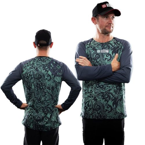 Rubber Side Down His Sidewinder Long Sleeve Jersey – XL – Eucalyptus