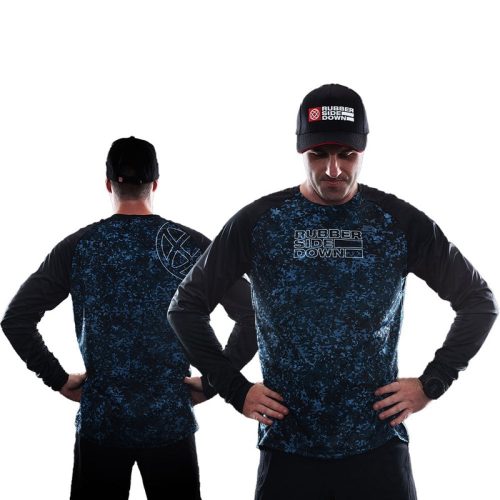 Rubber Side Down His Vapor Long Sleeve Jersey – L – Slate Camo