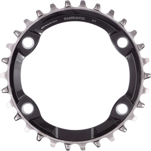 Shimano XT SM-CRM81 96 BCD Asymmetric Chainring – 96 BCD – Shimano Asymmetrical – Round – Black – Grey – 32T
