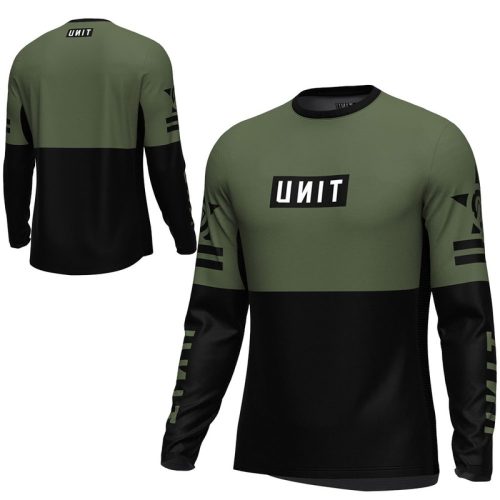 Unit Dual Mens Long Sleeve Jersey – L – Military