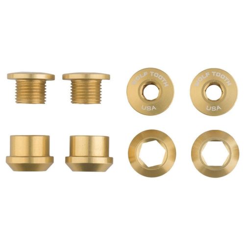 Wolf Tooth Anodized Alloy Chainring Bolts – Gold – Set of 4 – 6mm