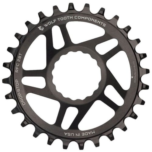 Wolf Tooth Direct Mount Drop-Stop Chainring – Race Face – Easton Cinch Direct Mount – 3mm Boost – Round – Black – 9-12 Speed – 34T